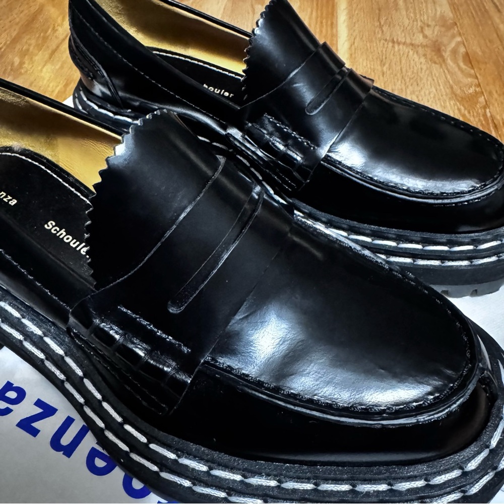 Proenza Schouler Black Leather Lug Sole Platform Loafers EU 35 NWT - Picture 6 of 16
